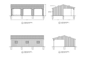 12'x36' Run-In Shed with Large Overhang PDF Plan